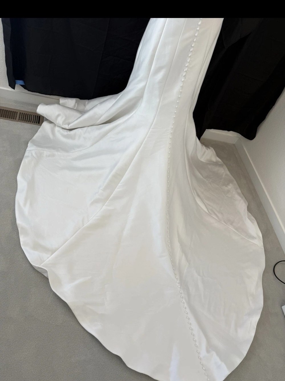 Allure W527 White Strapless Satin Mermaid Wedding Dress Size 22w - Picture 3 of 8